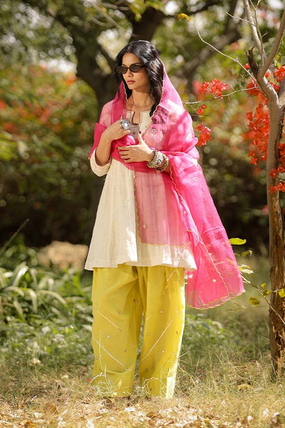 Pearl White Farshi Salwar Set