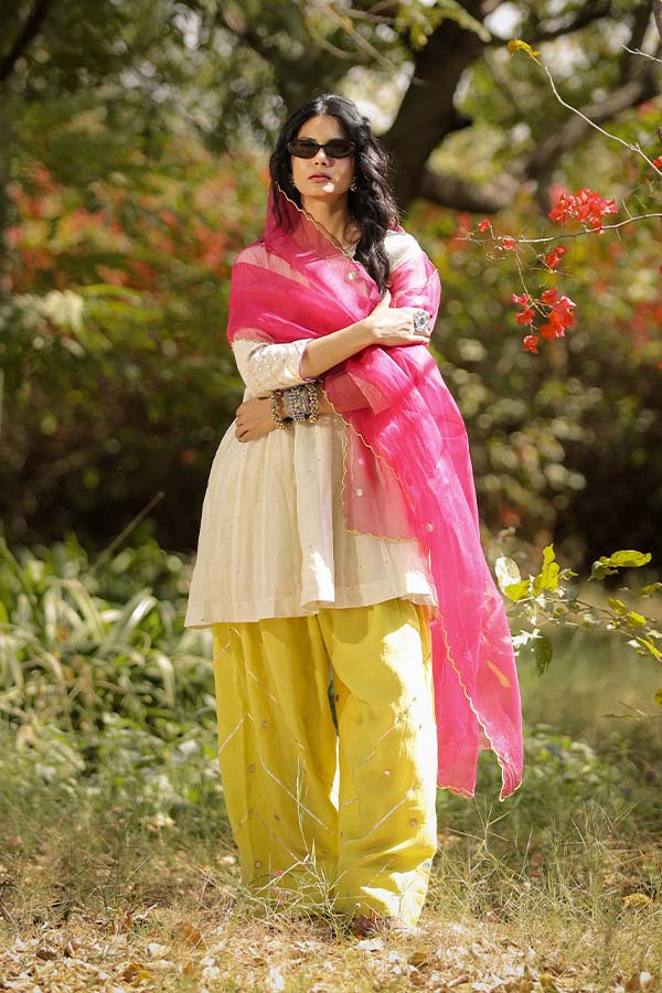 Pearl White Farshi Salwar Set