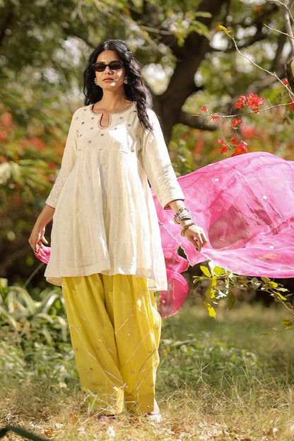 Pearl White Farshi Salwar Set