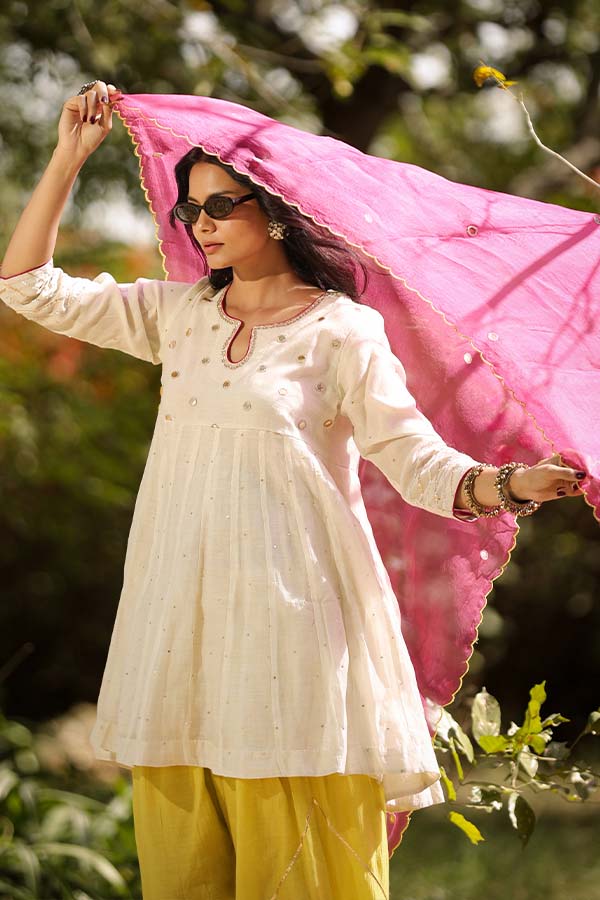 Pearl White Farshi Salwar Set