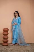 Blue Straight Kurta Set