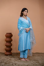 Blue Straight Kurta Set