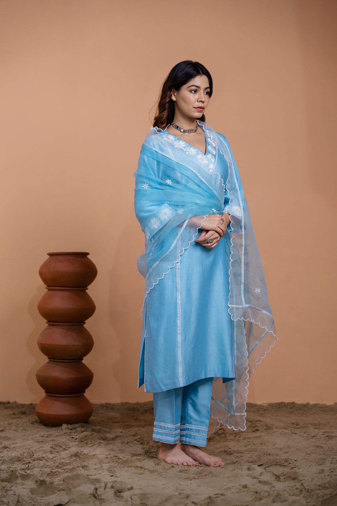 Blue Straight Kurta Set