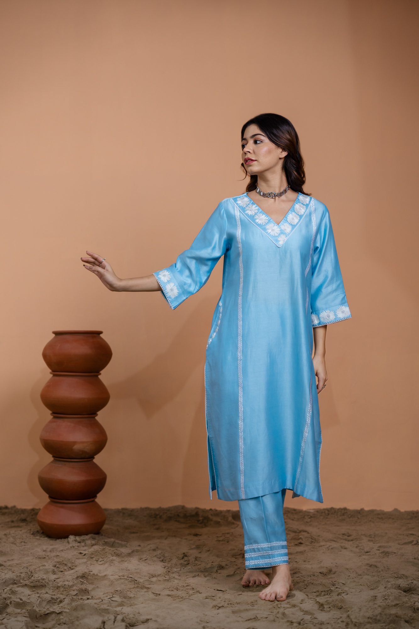 Blue Straight Kurta Set