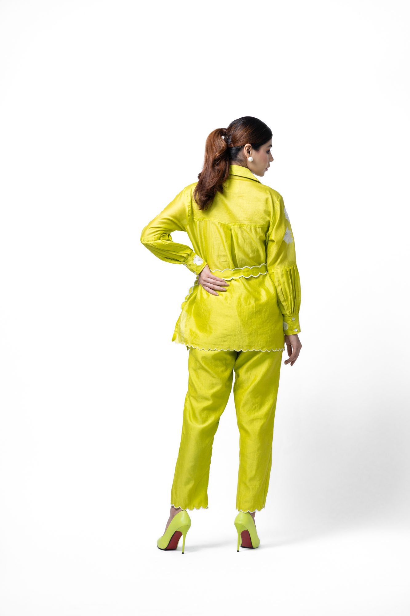 Neon Green Pleated Coord Set