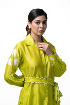 Neon Green Pleated Coord Set