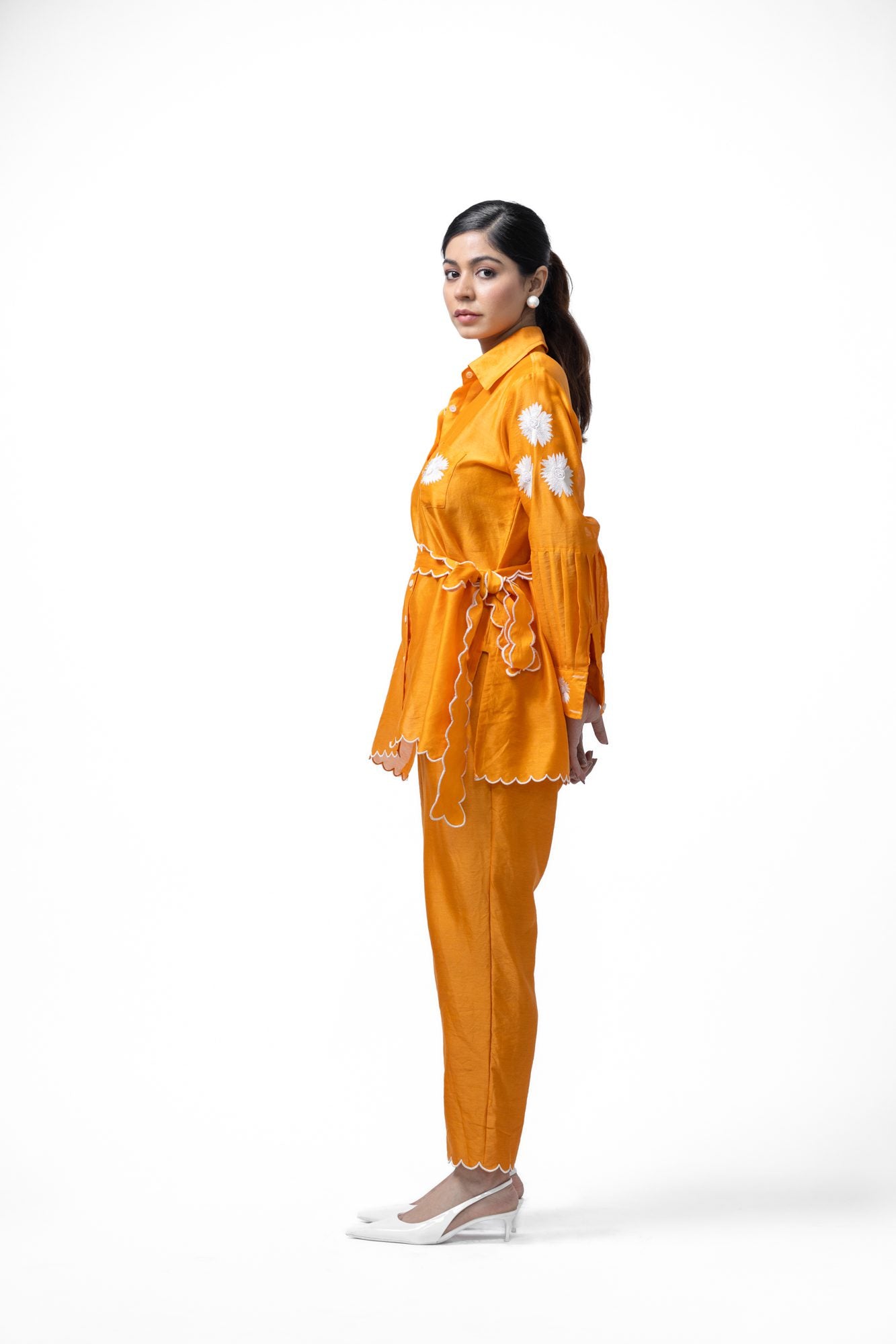 Saffron Pleated Coord Set