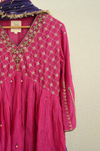 Pink Narrow Gathered Sharara Set