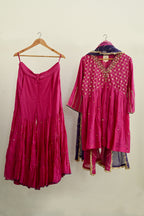 Pink Narrow Gathered Sharara Set