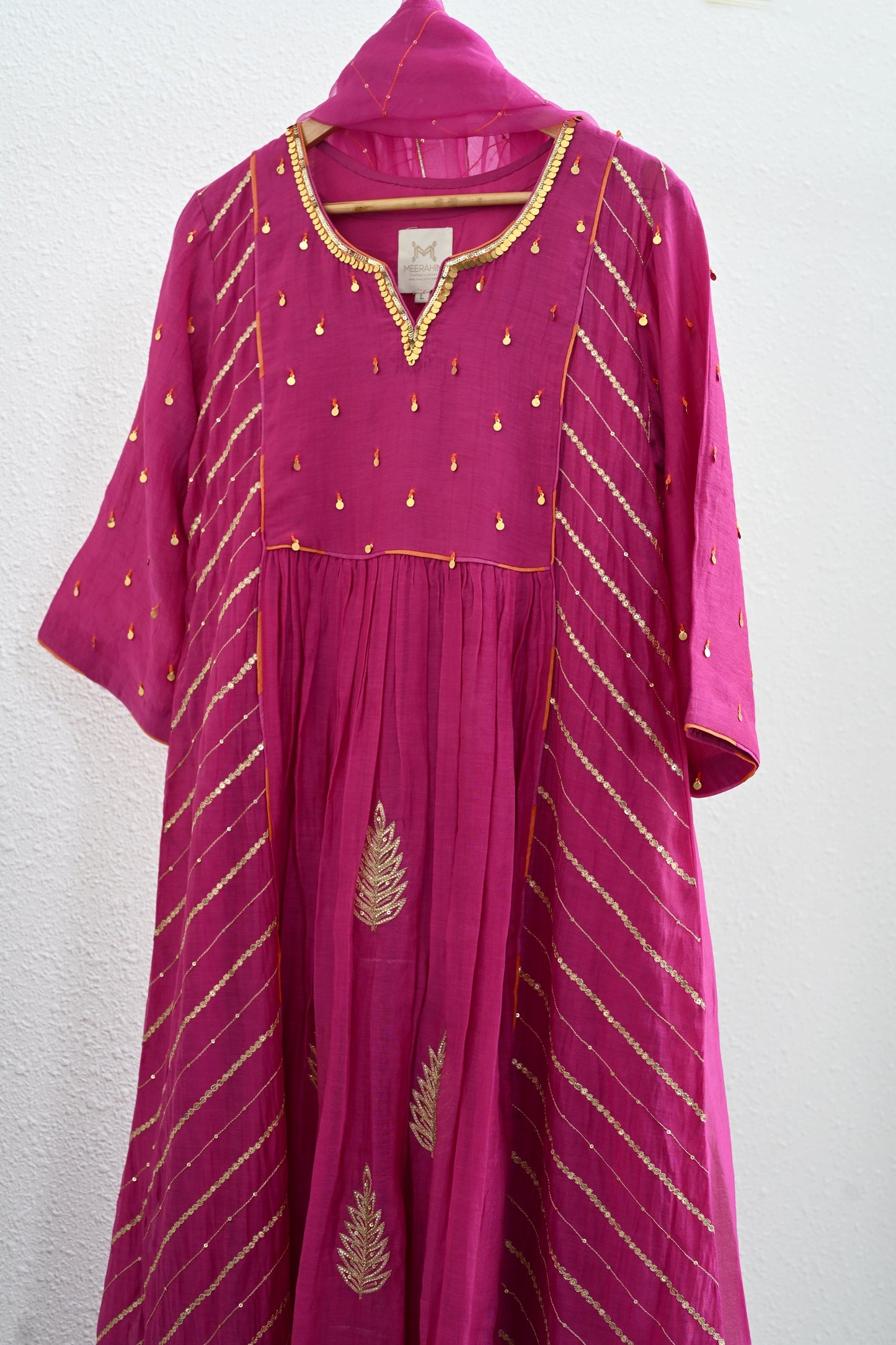 Rani Pink Side Jaal Suit Set