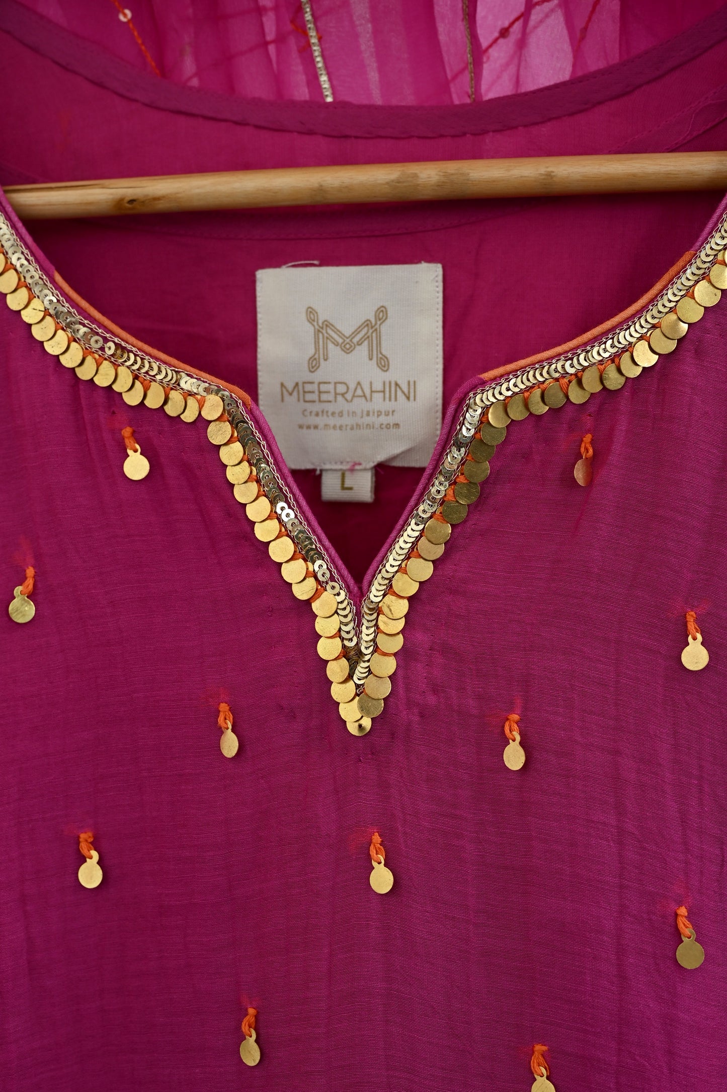 Rani Pink Side Jaal Suit Set