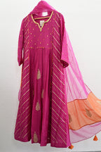 Rani Pink Side Jaal Suit Set