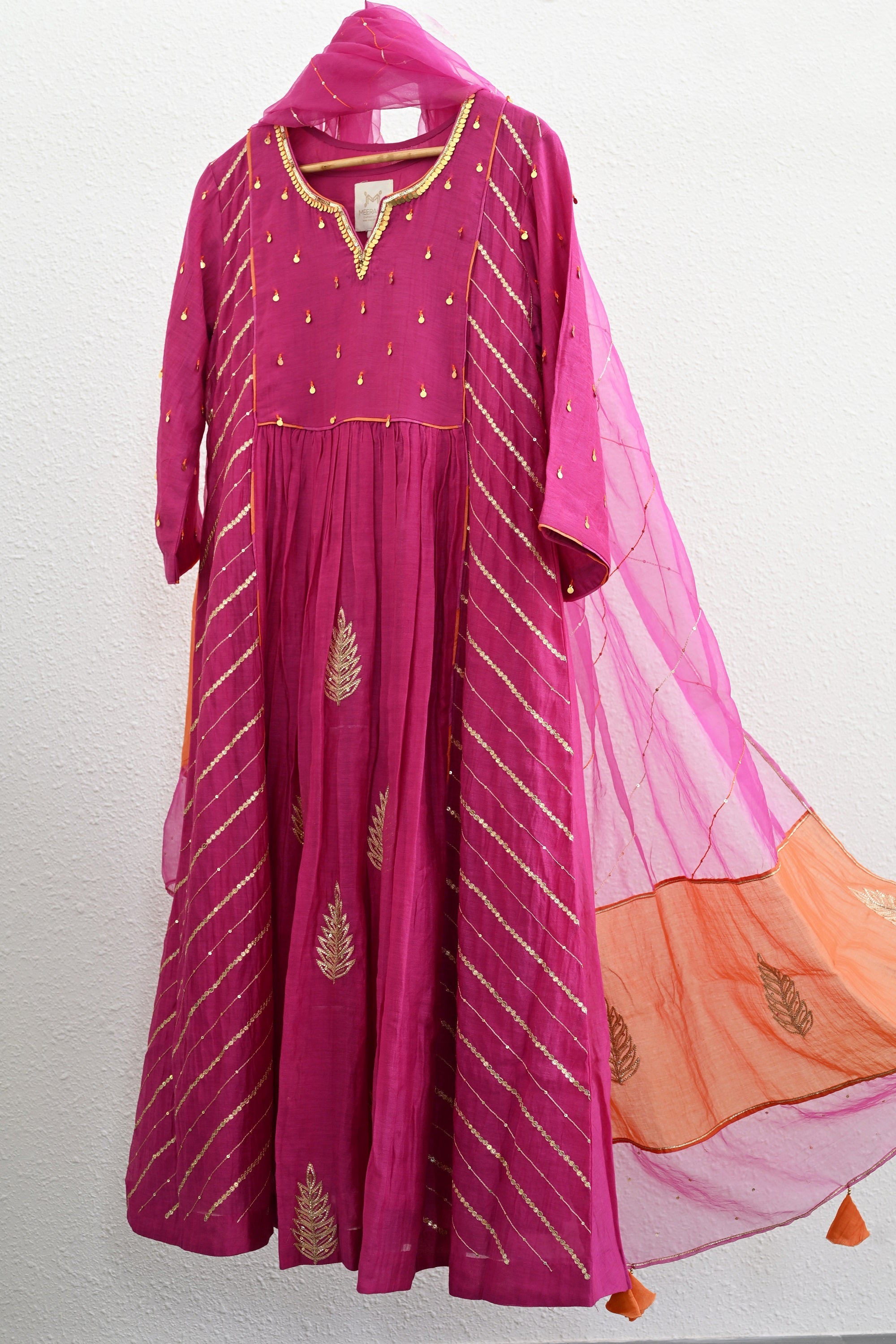 Rani Pink Side Jaal Suit Set