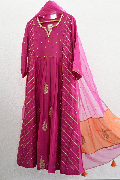 Rani Pink Side Jaal Suit Set