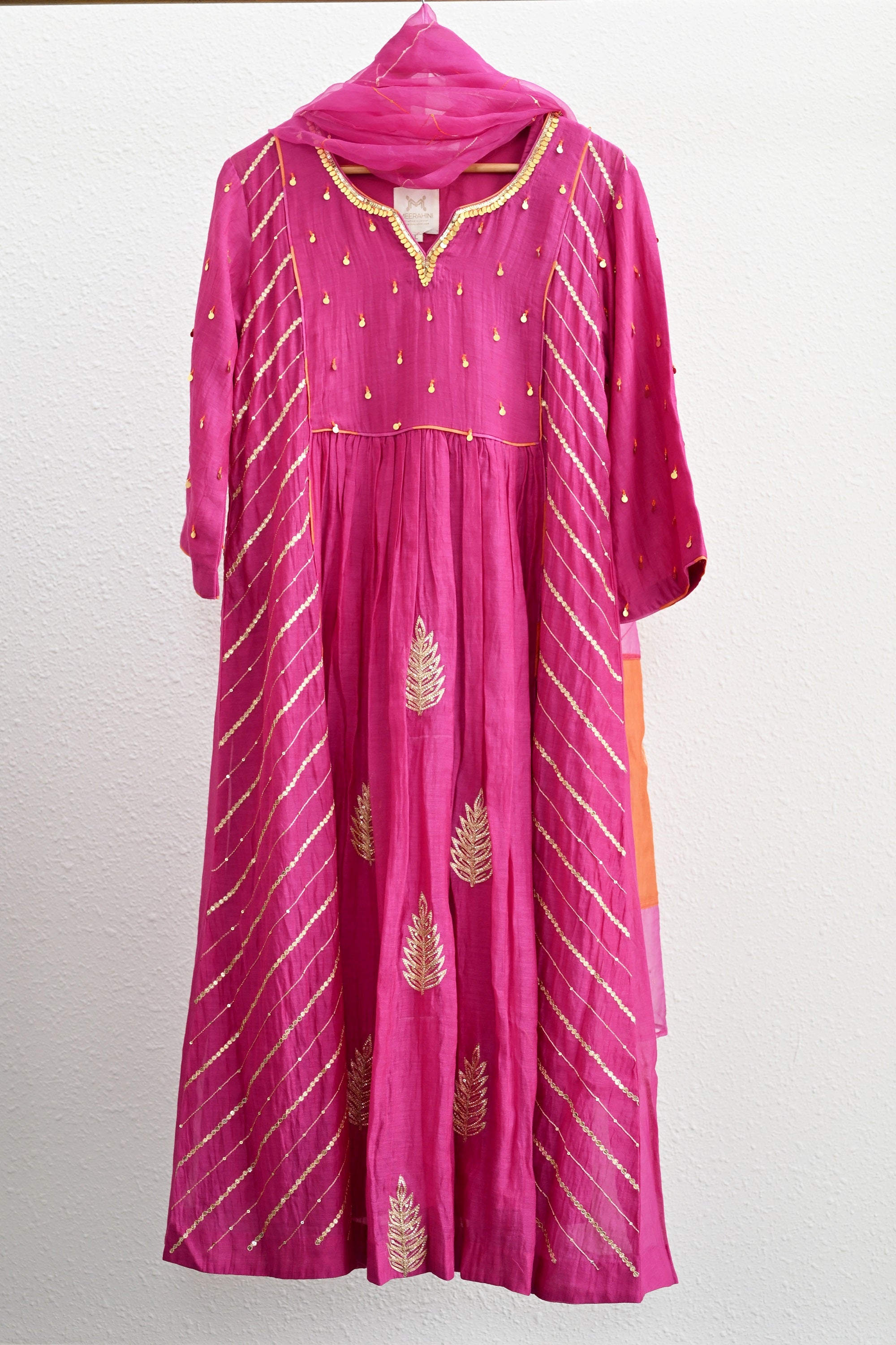 Rani Pink Side Jaal Suit Set