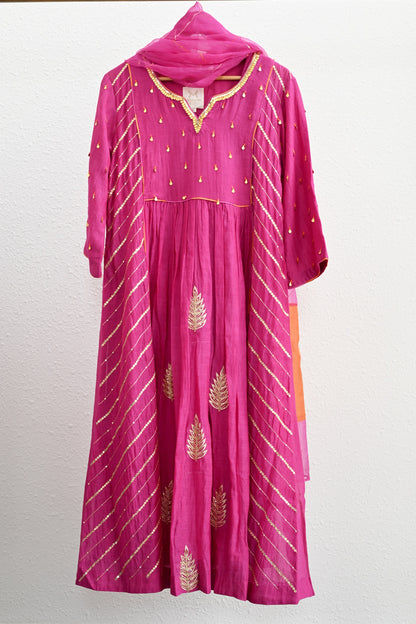 Rani Pink Side Jaal Suit Set