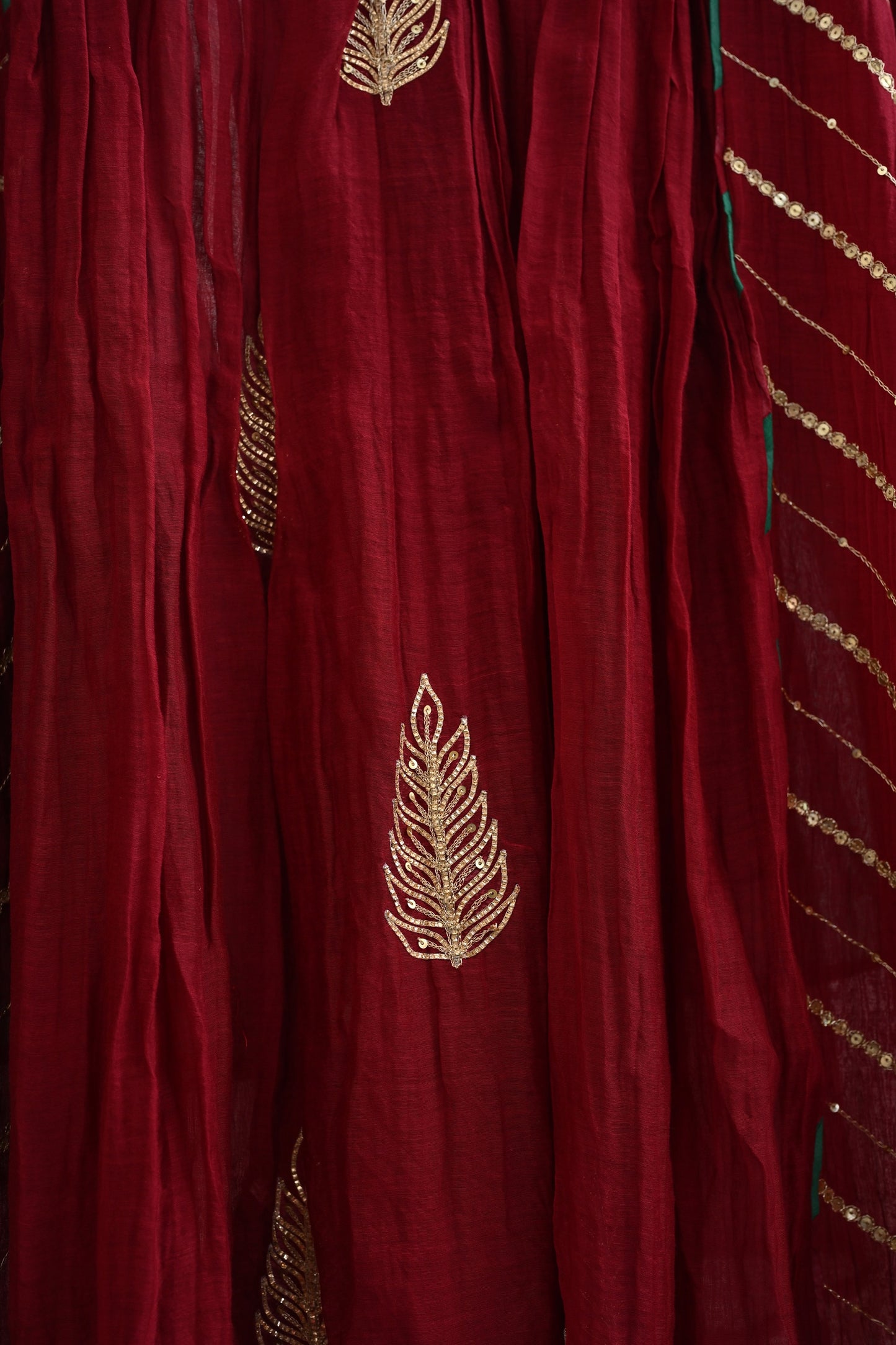Maroon Side Panel Kurta Set