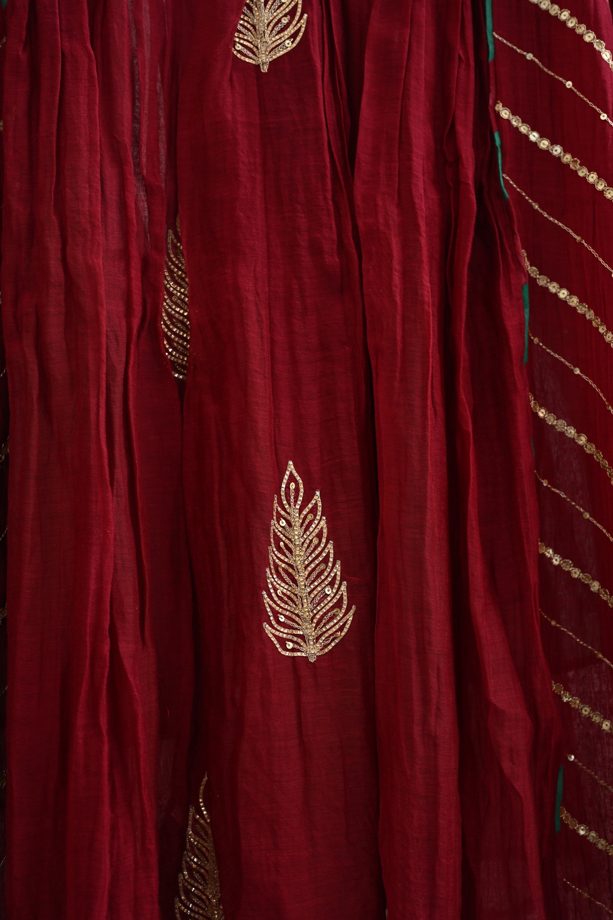 Maroon Side Panel Kurta Set