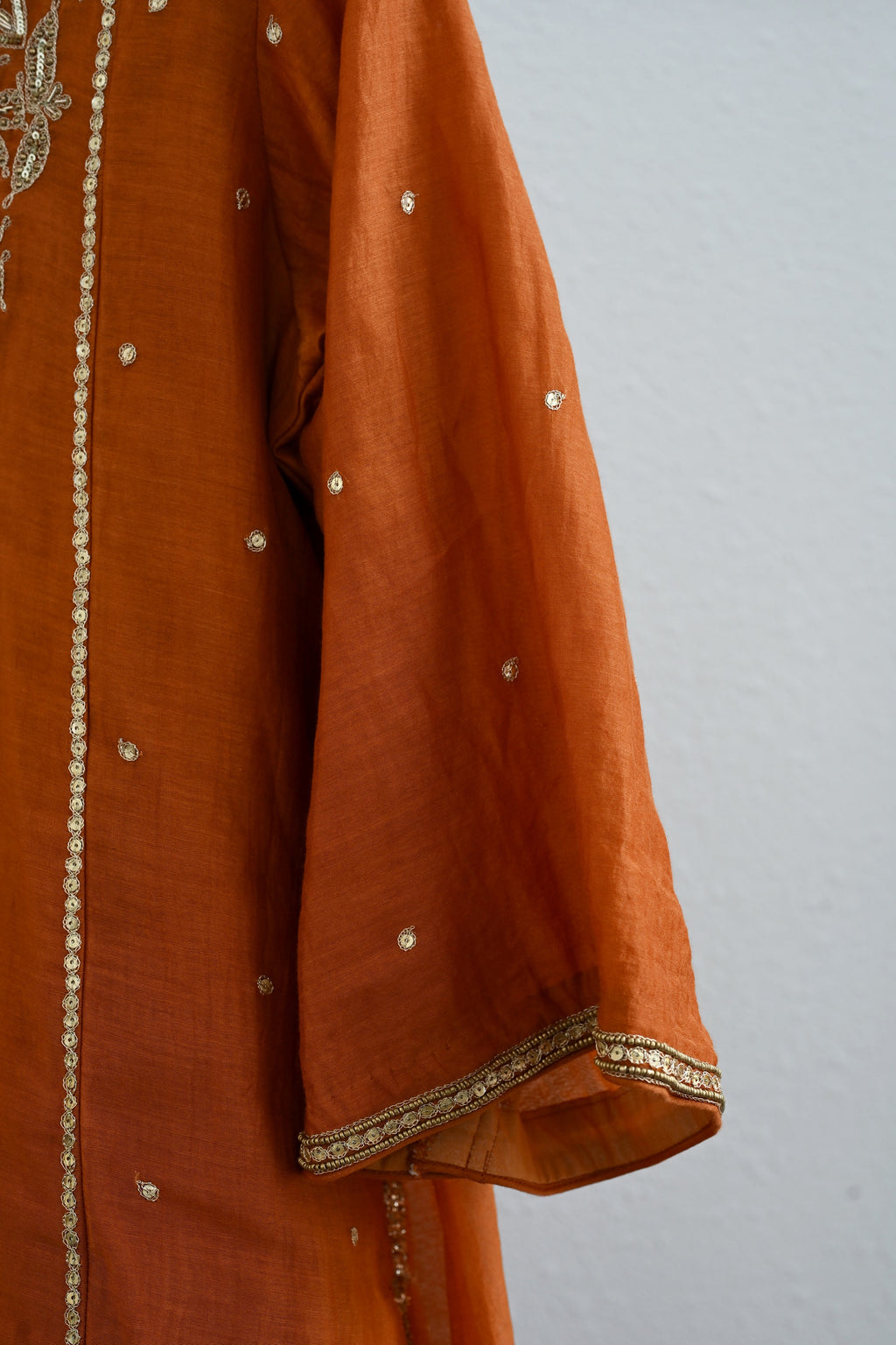 Rusty Orange Narrow Gathered Sharara Set