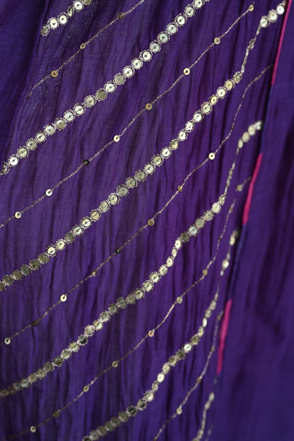 Purple Side Panel Kurta Set
