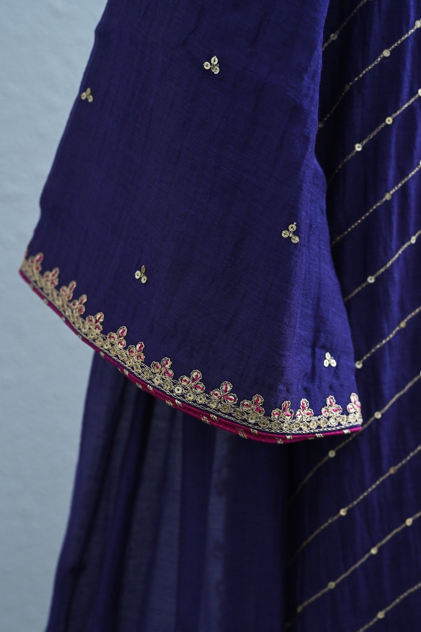 Purple Side Panel Sharara Set