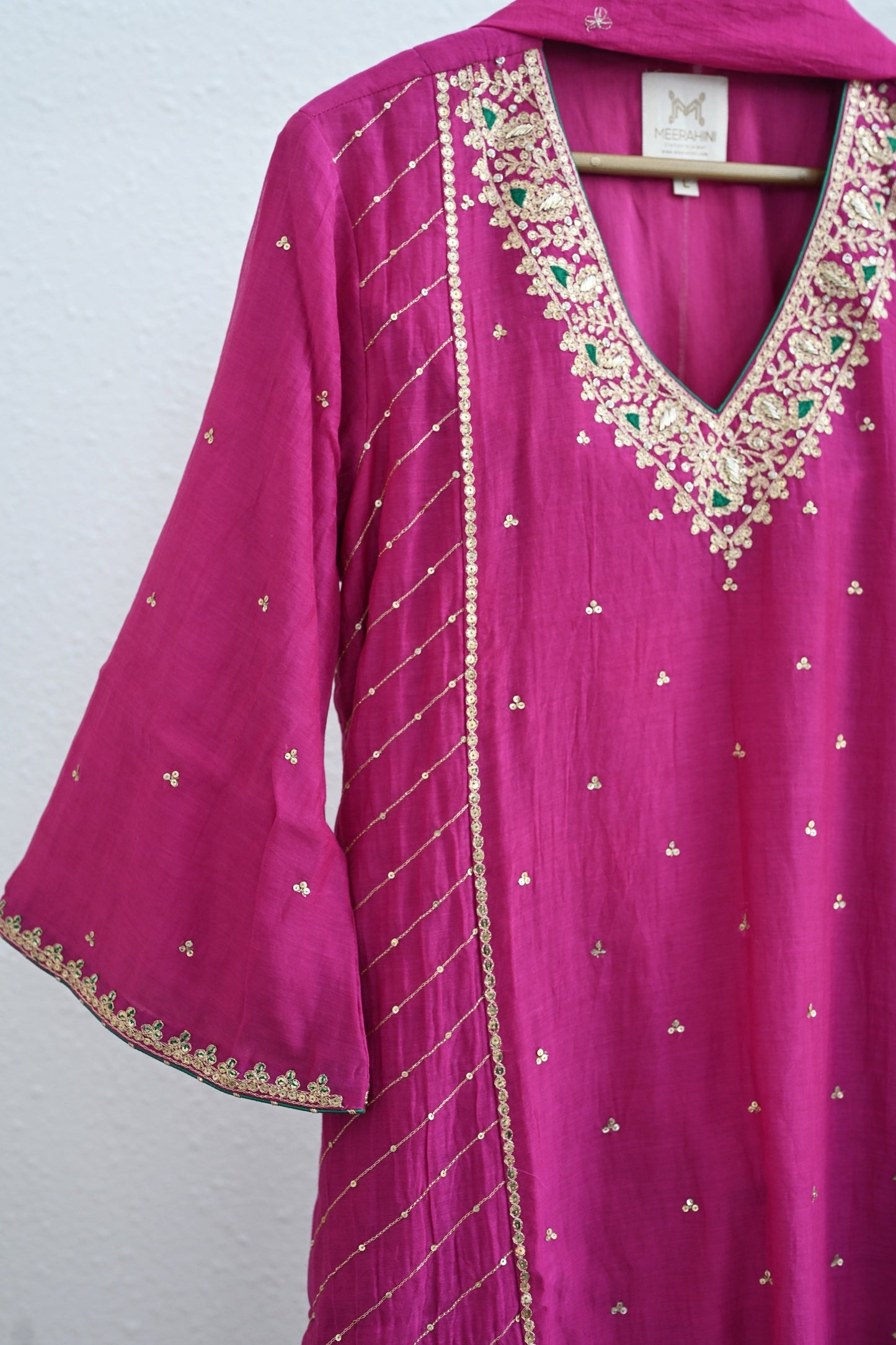 Pink Side Panel Sharara Set