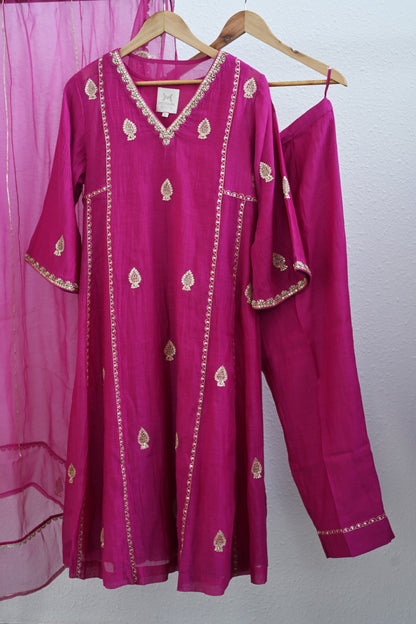 Pink Side Panel Kurta Set
