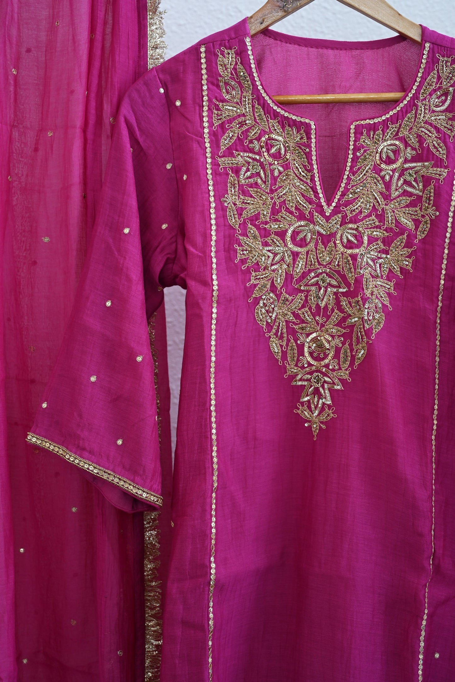 Rani Pink Side Panel Sharara Set