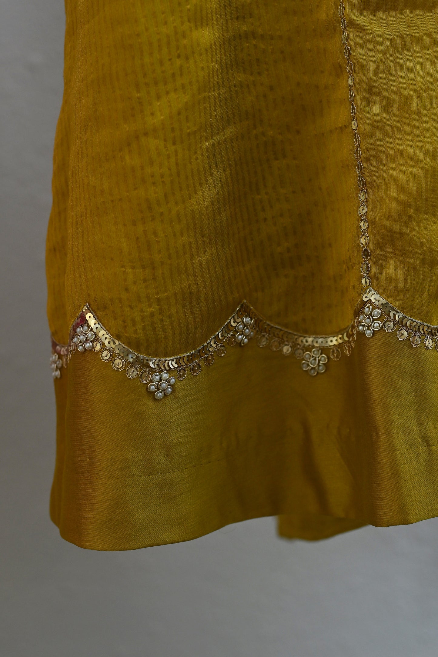 Yellow Side Jaal Suit Set