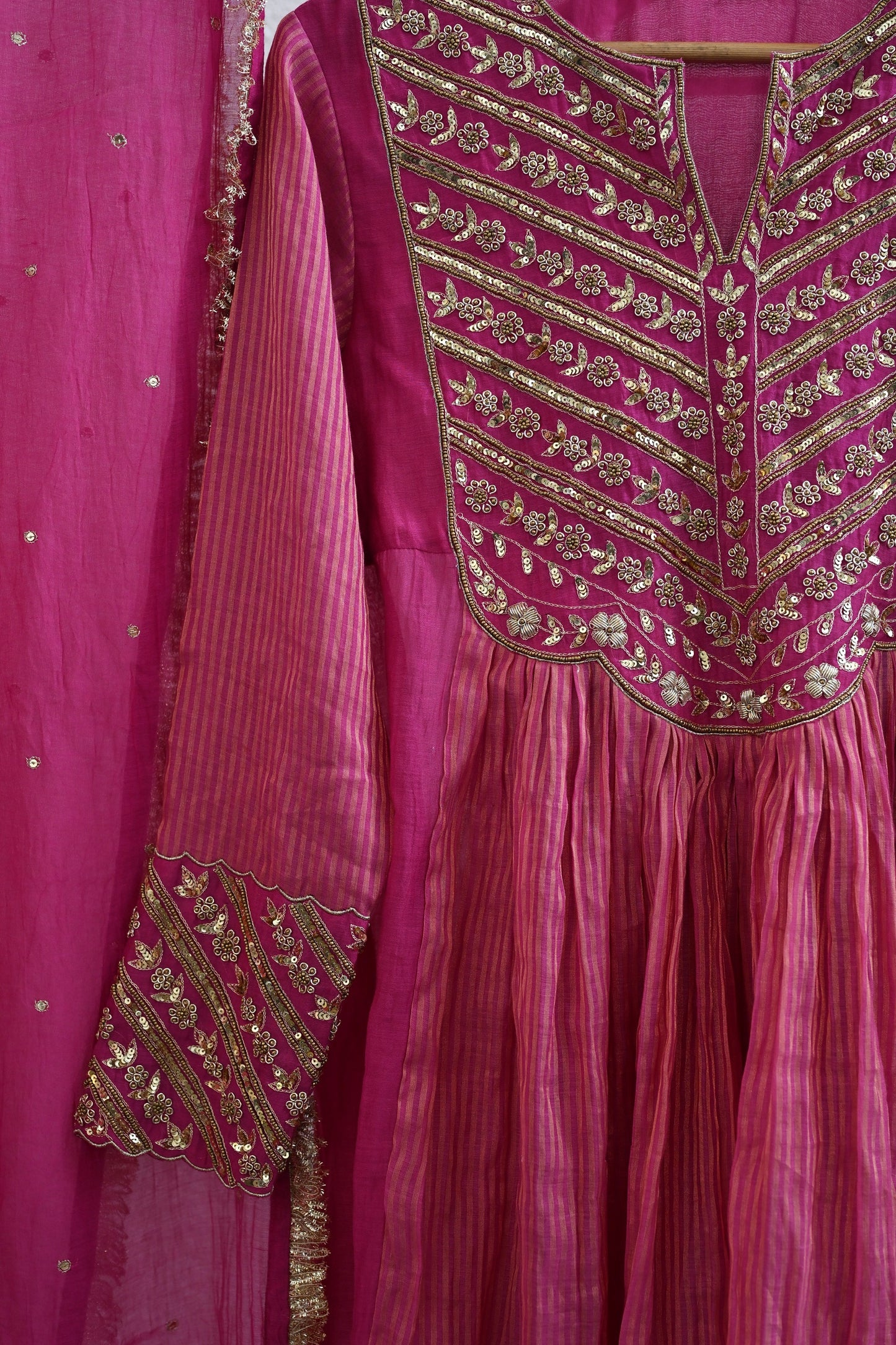 Rani Pink Side Panel Kurta Set