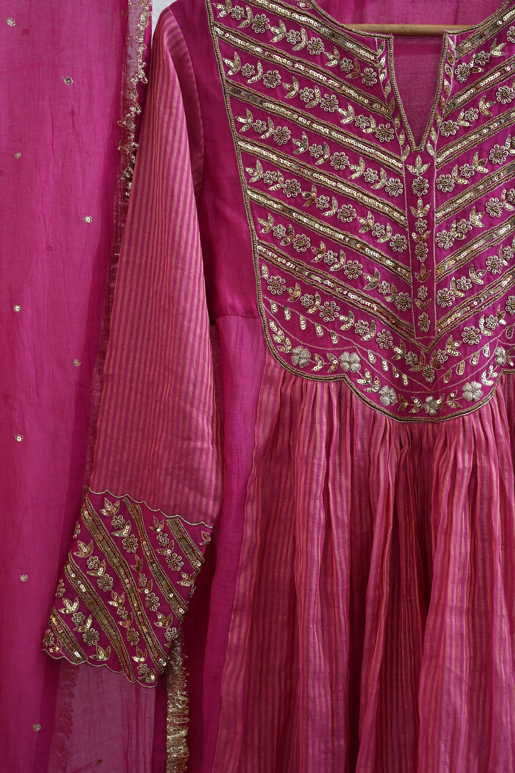 Rani Pink Side Panel Kurta Set