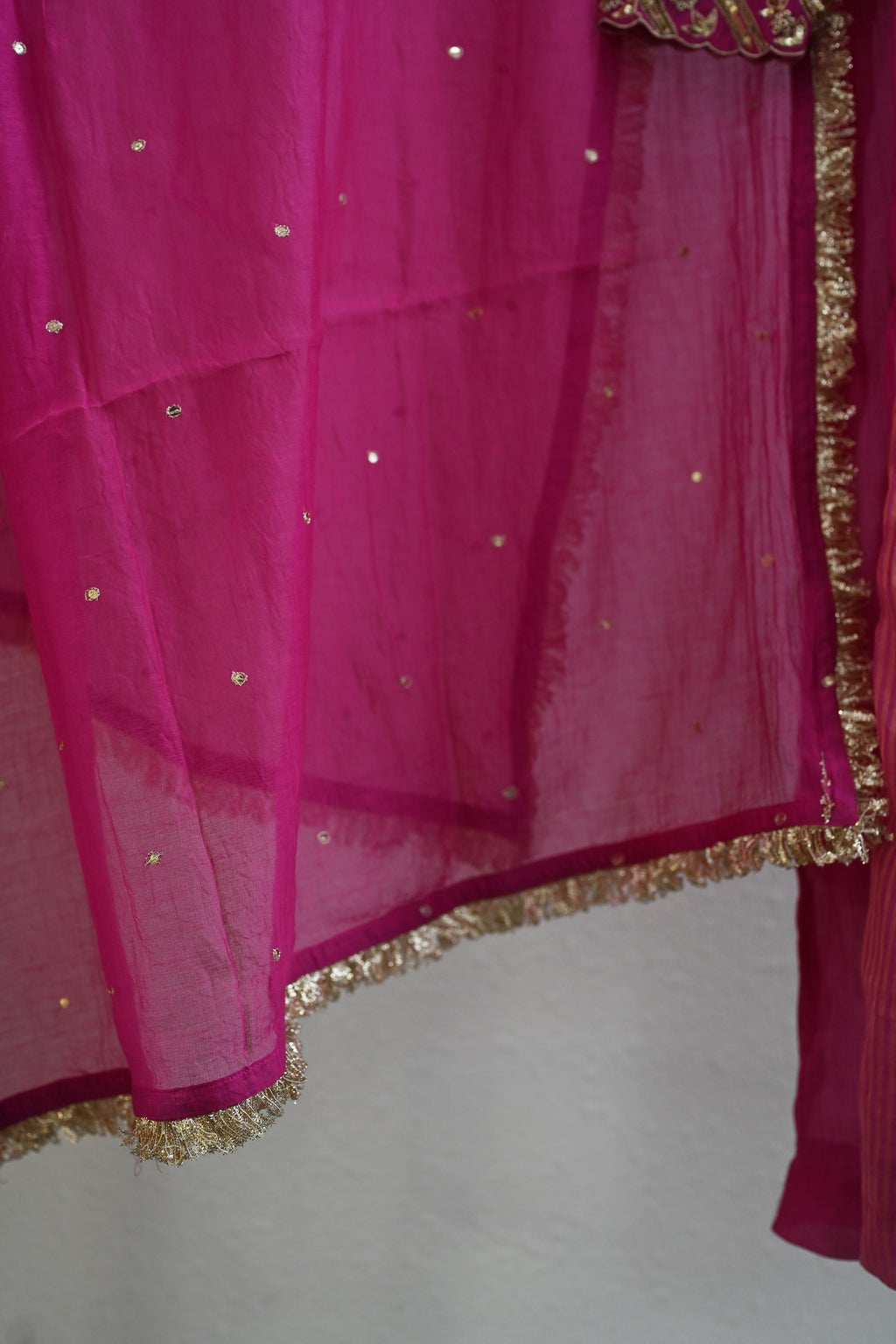 Rani Pink Side Panel Kurta Set