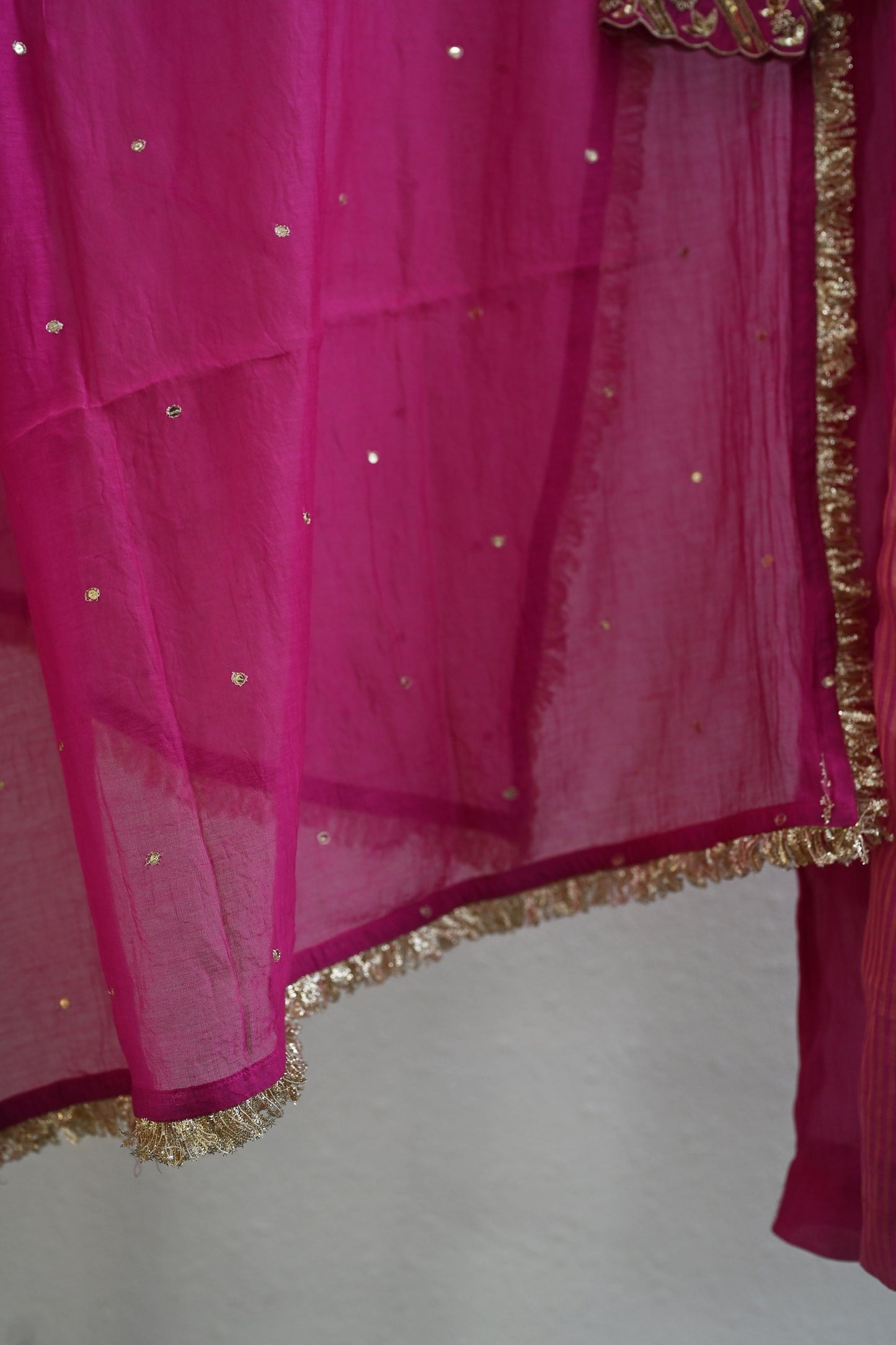Rani Pink Side Panel Kurta Set