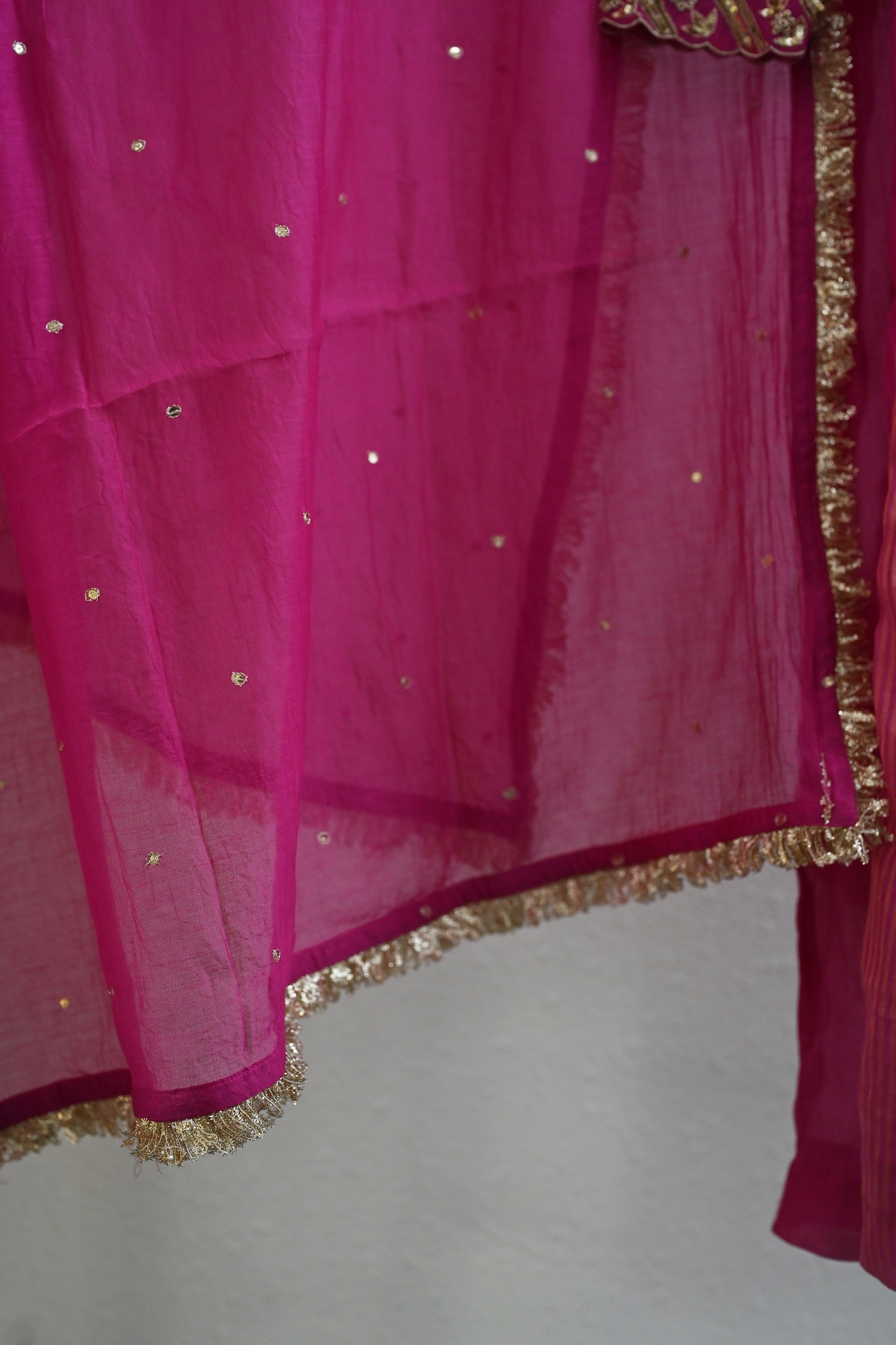 Rani Pink Side Panel Kurta Set
