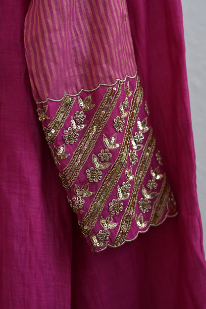 Rani Pink Side Panel Kurta Set