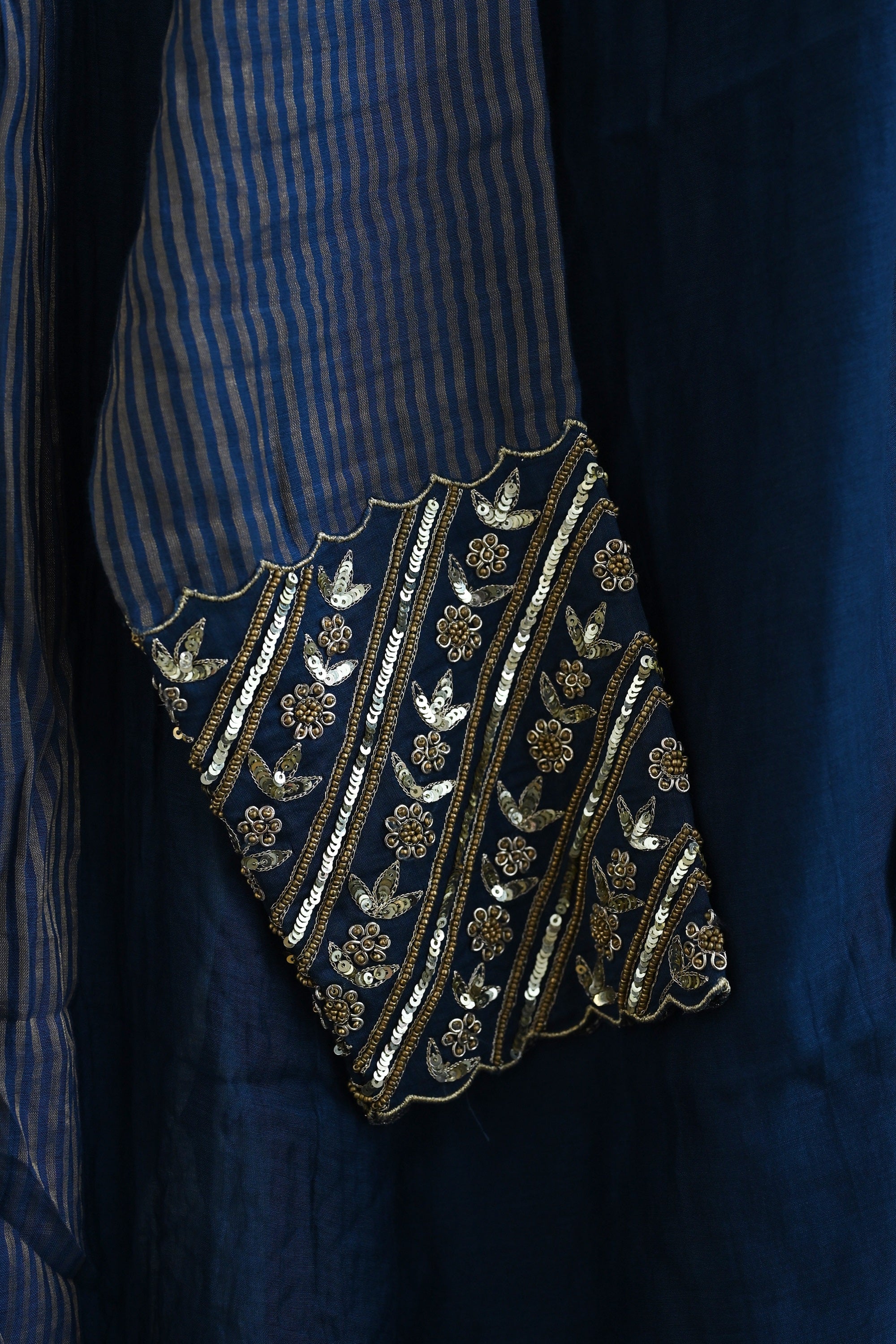 Midnight Blue Side Panel Kurta Set