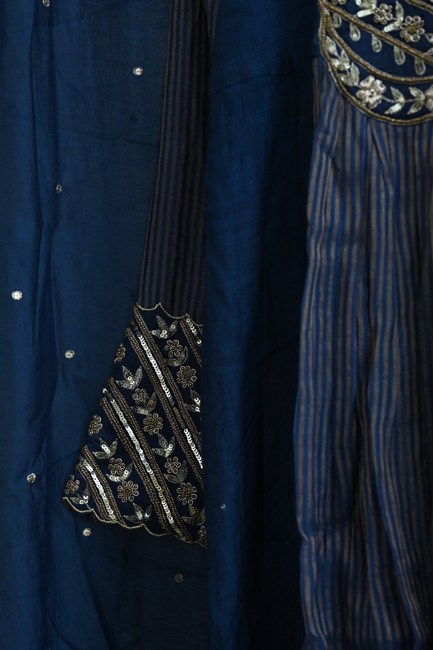 Midnight Blue Side Panel Kurta Set