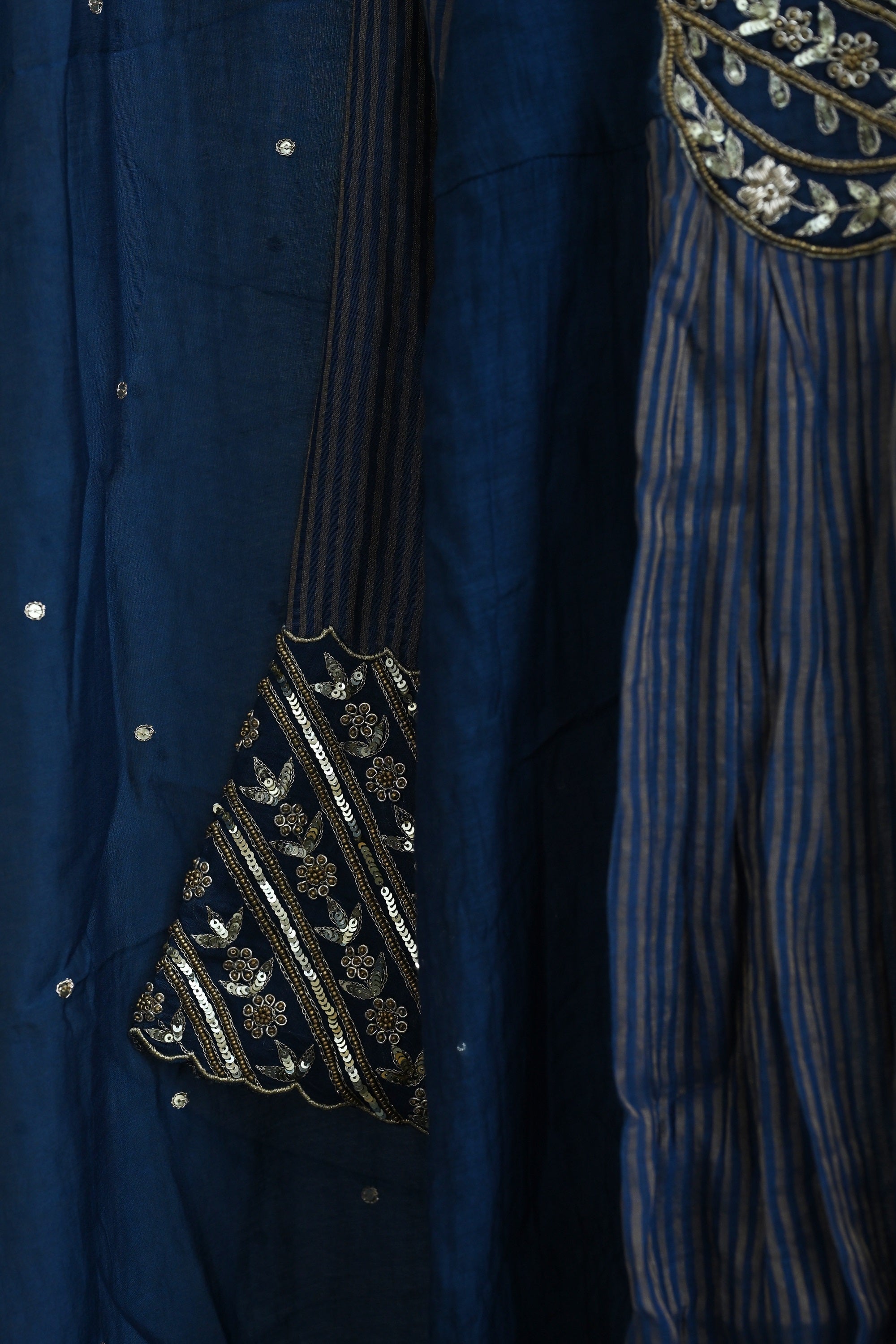 Midnight Blue Side Panel Kurta Set