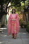 Peach Chanderi Silk Suit Set