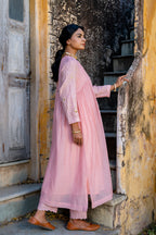 Rose Gold Floral Jaal A-line Kurta Set