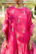 Rani Firozi Khajur Booti Anarkali Suit Set