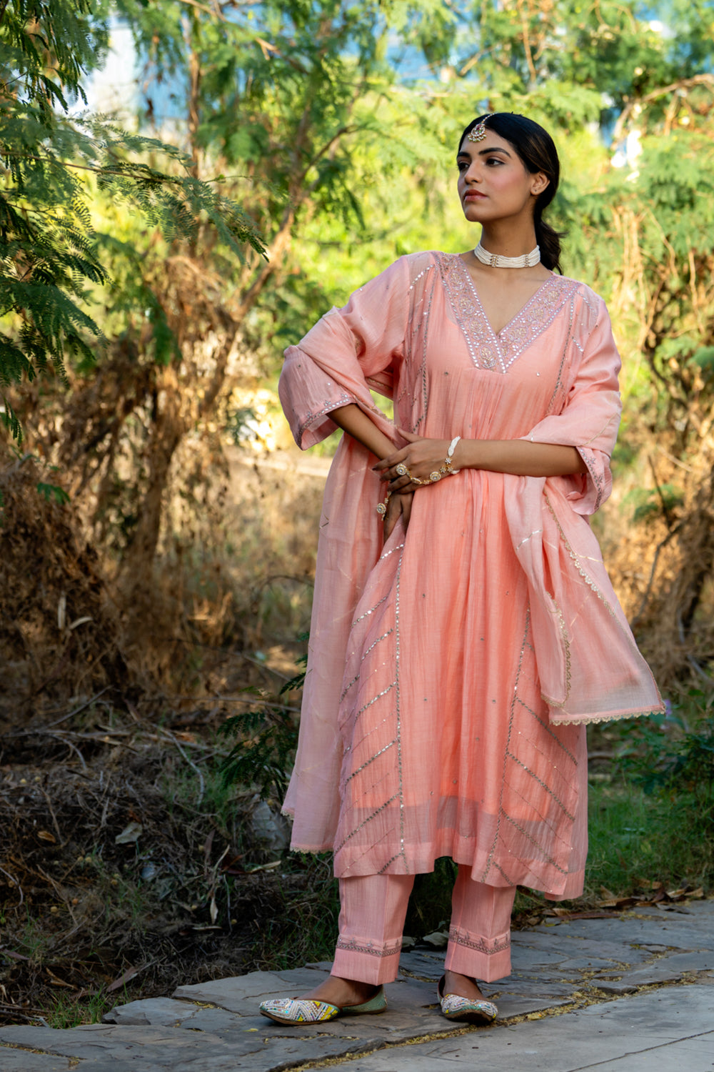 Pastel Pink Gota Patti Suit Set