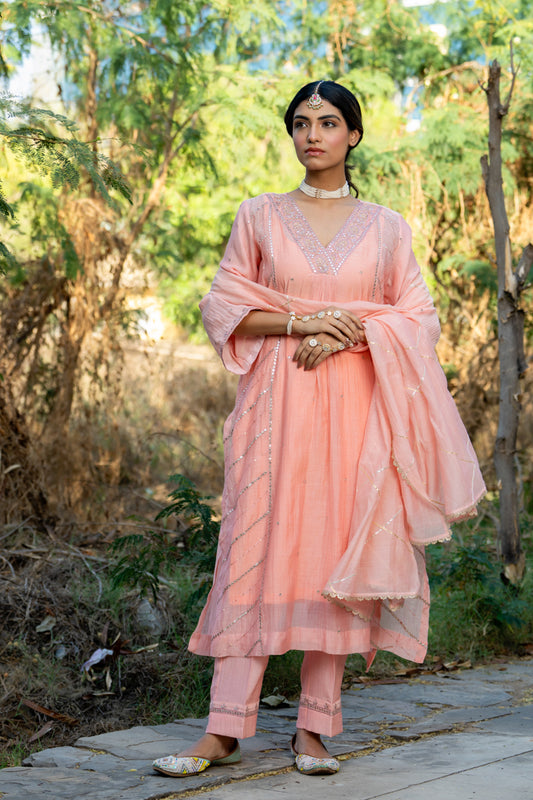 Pastel Pink Gota Patti Suit Set
