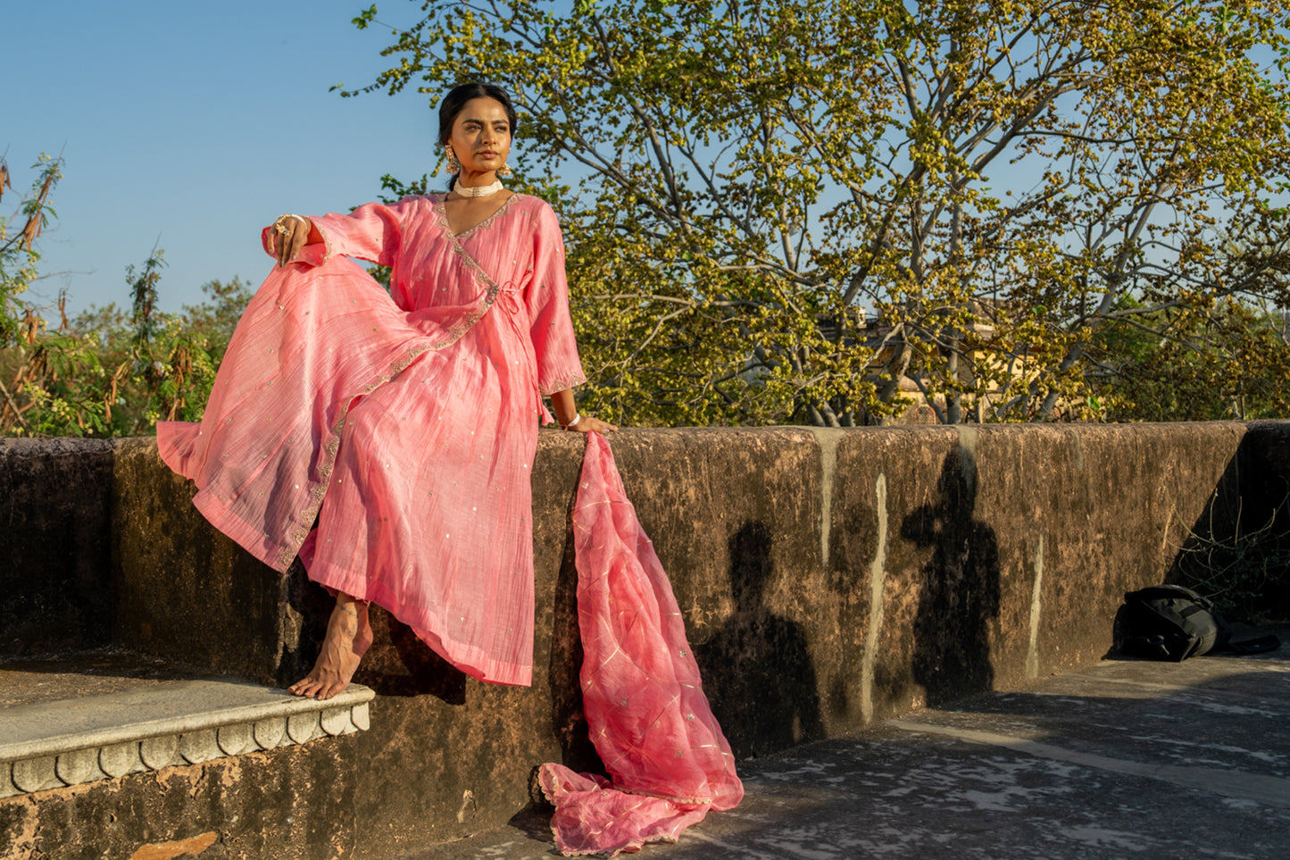 Pink Angrakha Set