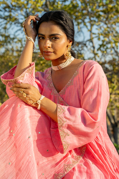 Pink Angrakha Set