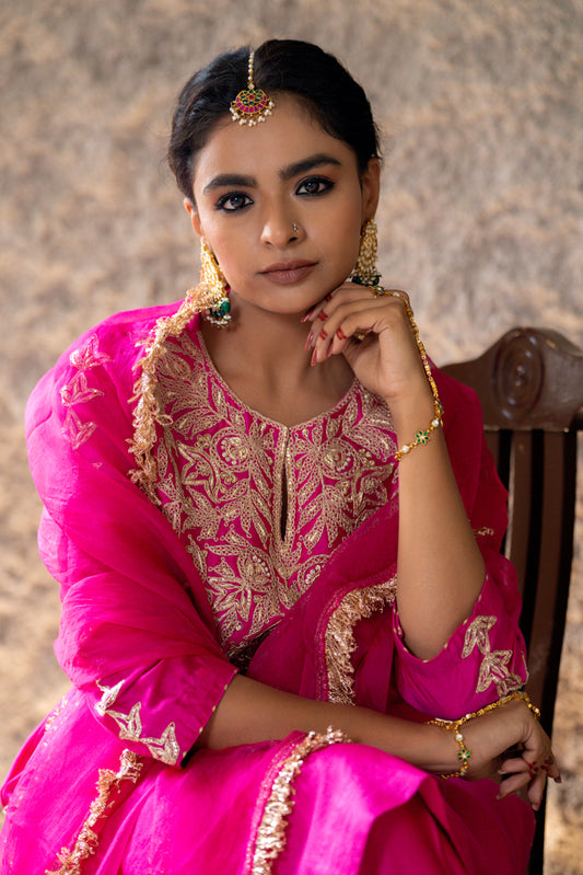 Magenta A-Line Marori Work Suit Set