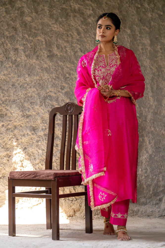 Magenta A-Line Marori Work Suit Set