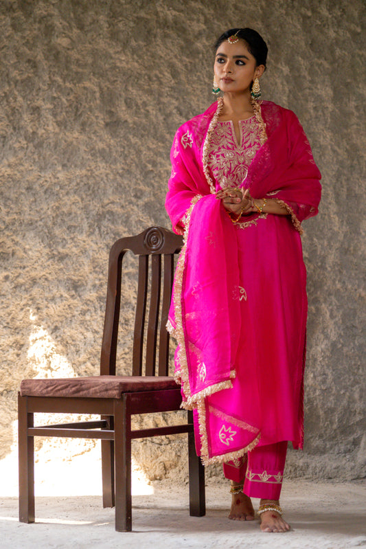 Magenta A-Line Marori Work Suit Set