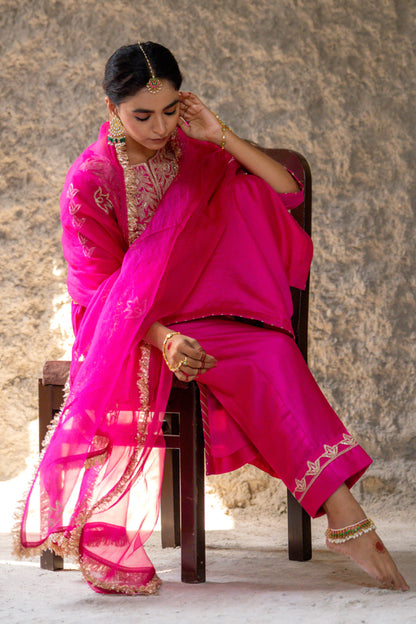 Magenta A-Line Marori Work Suit Set
