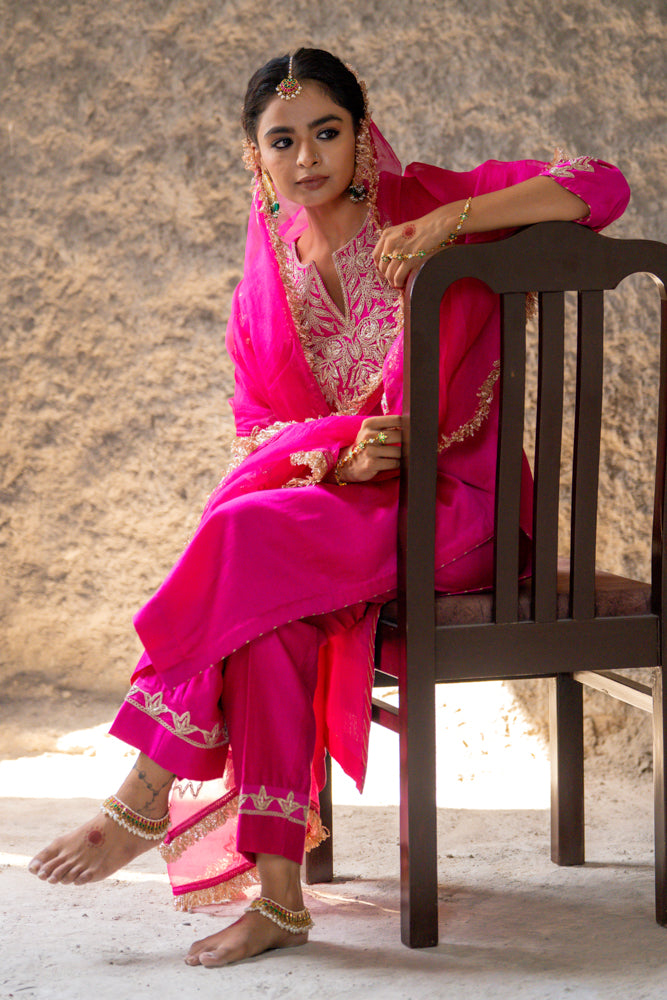 Magenta A-Line Marori Work Suit Set